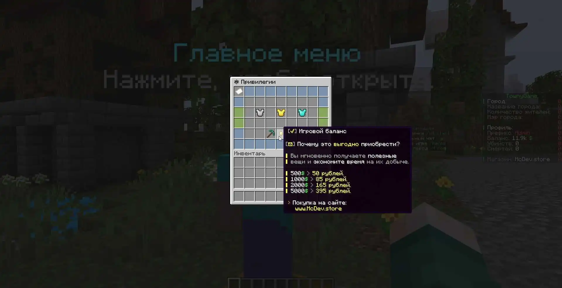 TownyGame - Политический мир